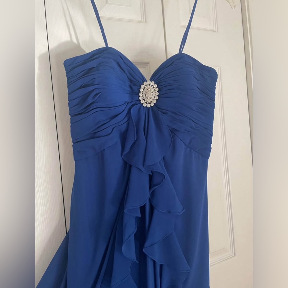 Beautiful LM Collection Royal Blue Strapless Special Event Gown—Size 6